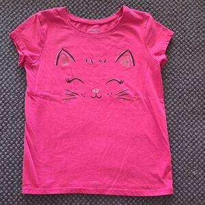 Pink Cat Face Kids T-Shirt